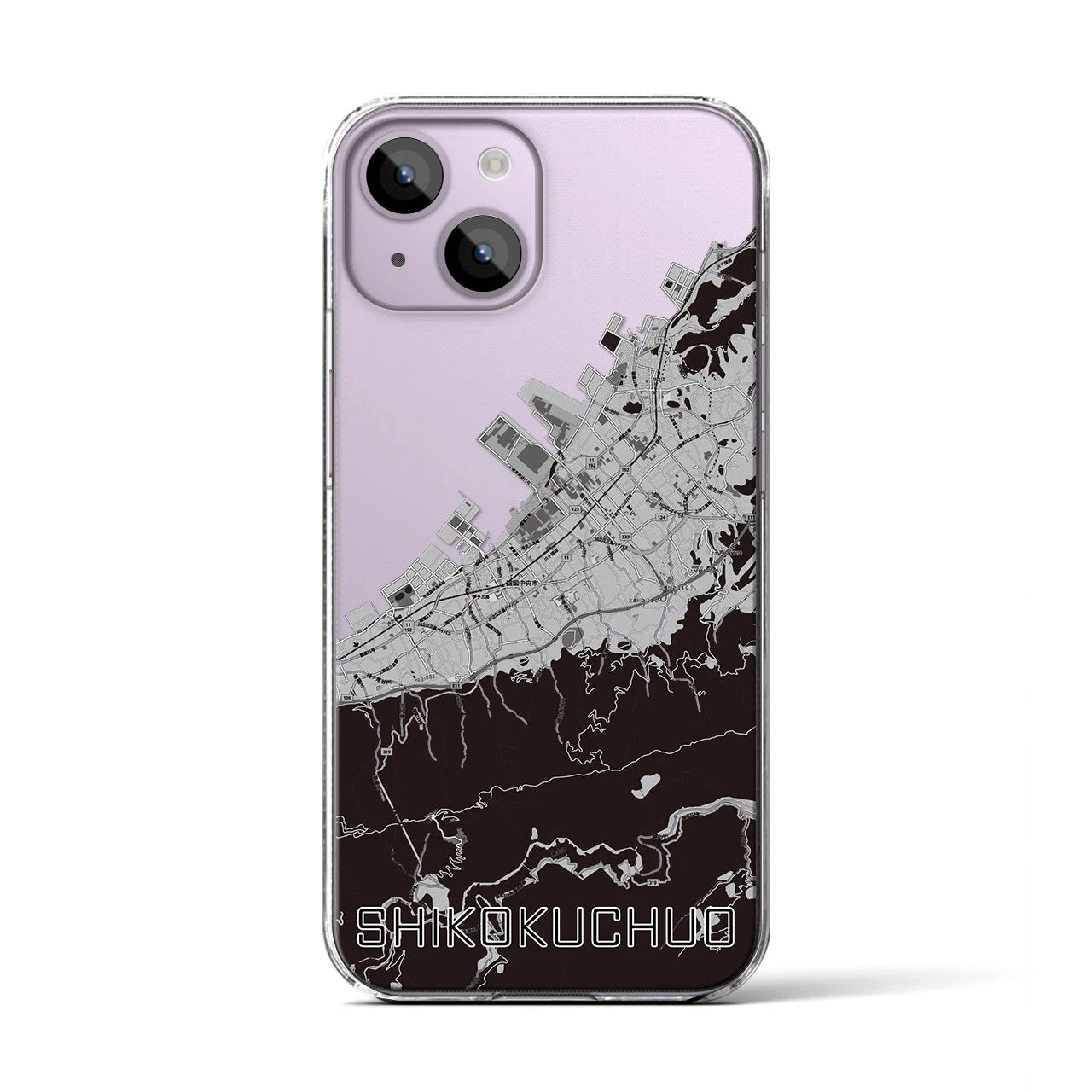 【四国中央(愛媛県)】地図柄iPhoneケース(クリアタイプ)