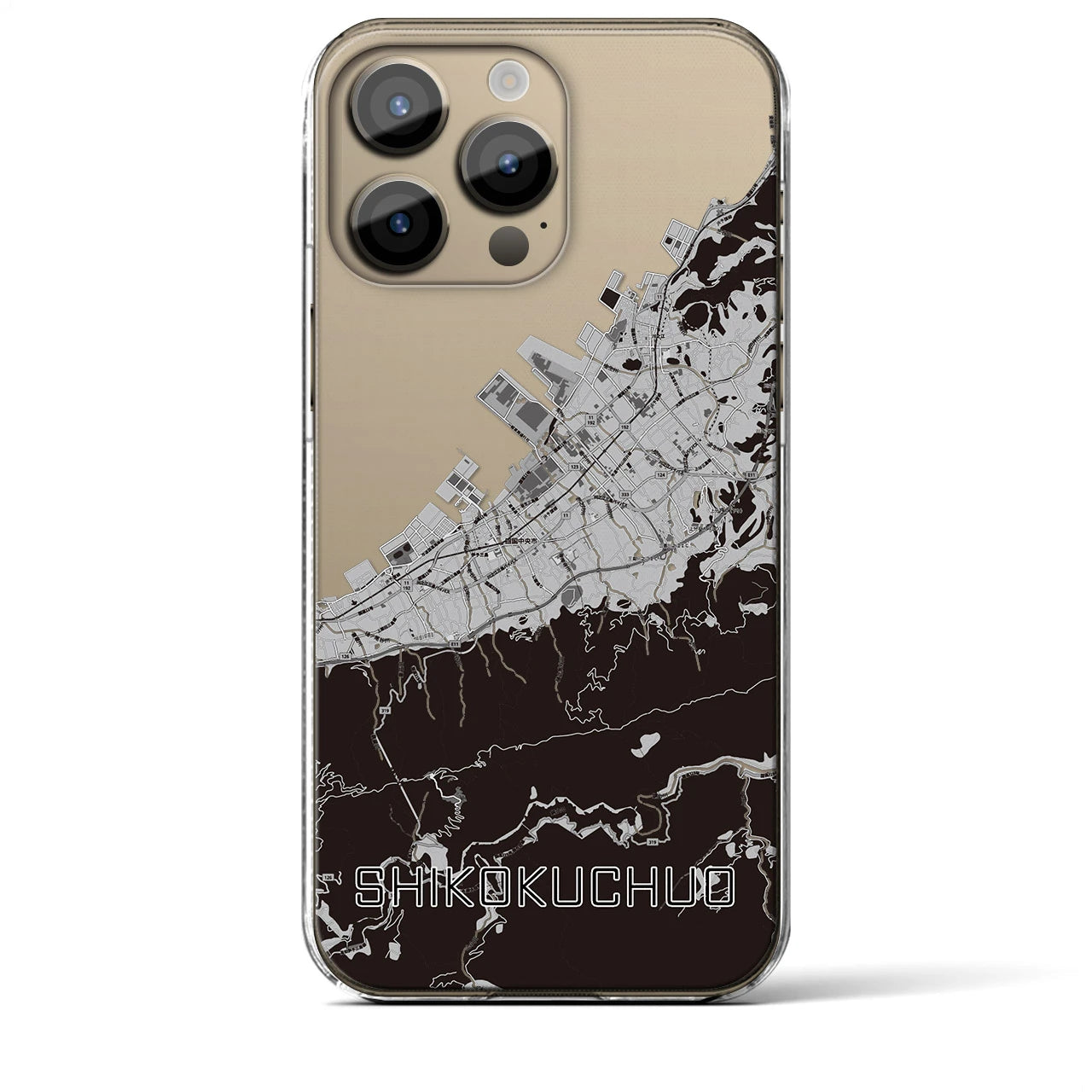 【四国中央(愛媛県)】地図柄iPhoneケース(クリアタイプ)