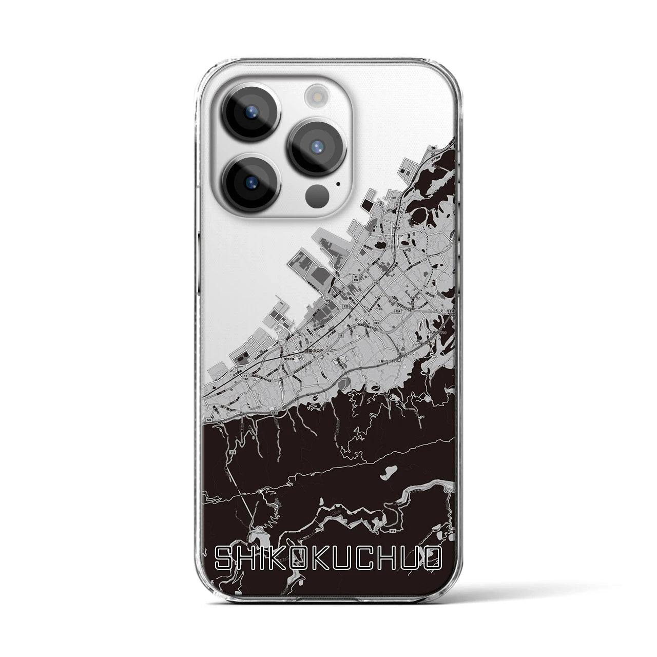 【四国中央(愛媛県)】地図柄iPhoneケース(クリアタイプ)