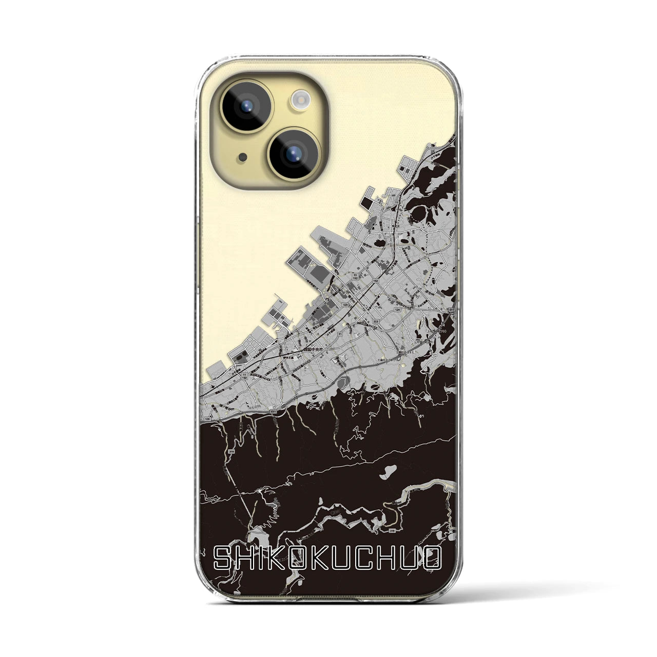 【四国中央(愛媛県)】地図柄iPhoneケース(クリアタイプ)