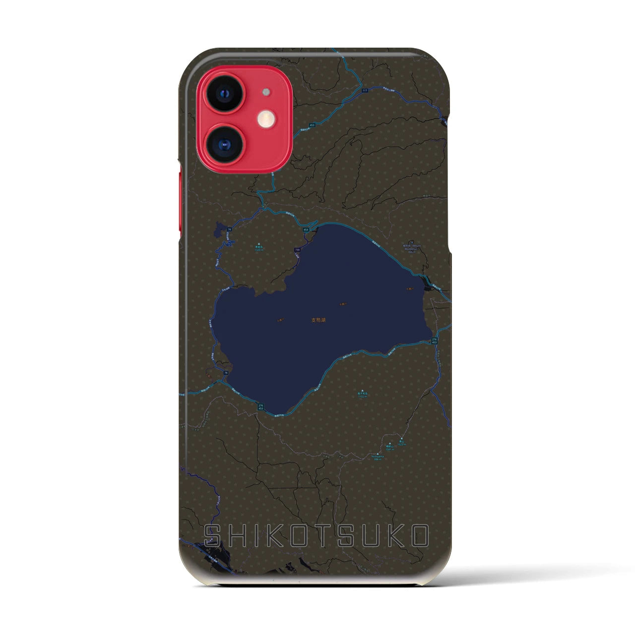 【支笏湖(北海道)】地図柄iPhoneケース(バックカバータイプ)