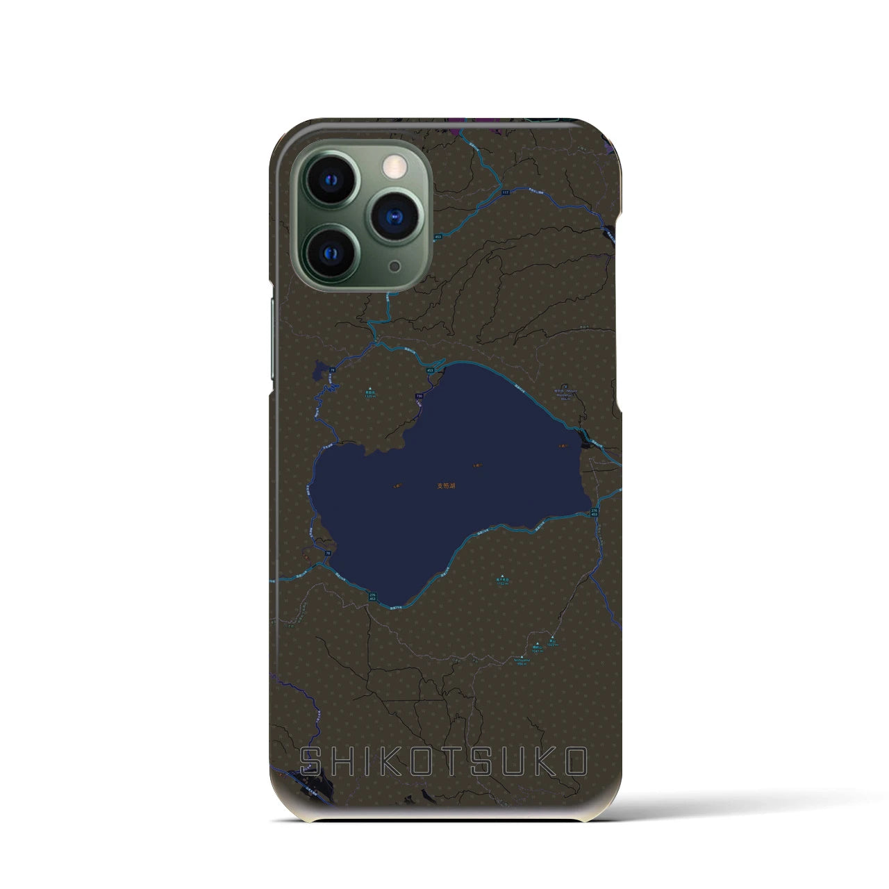 【支笏湖(北海道)】地図柄iPhoneケース(バックカバータイプ)