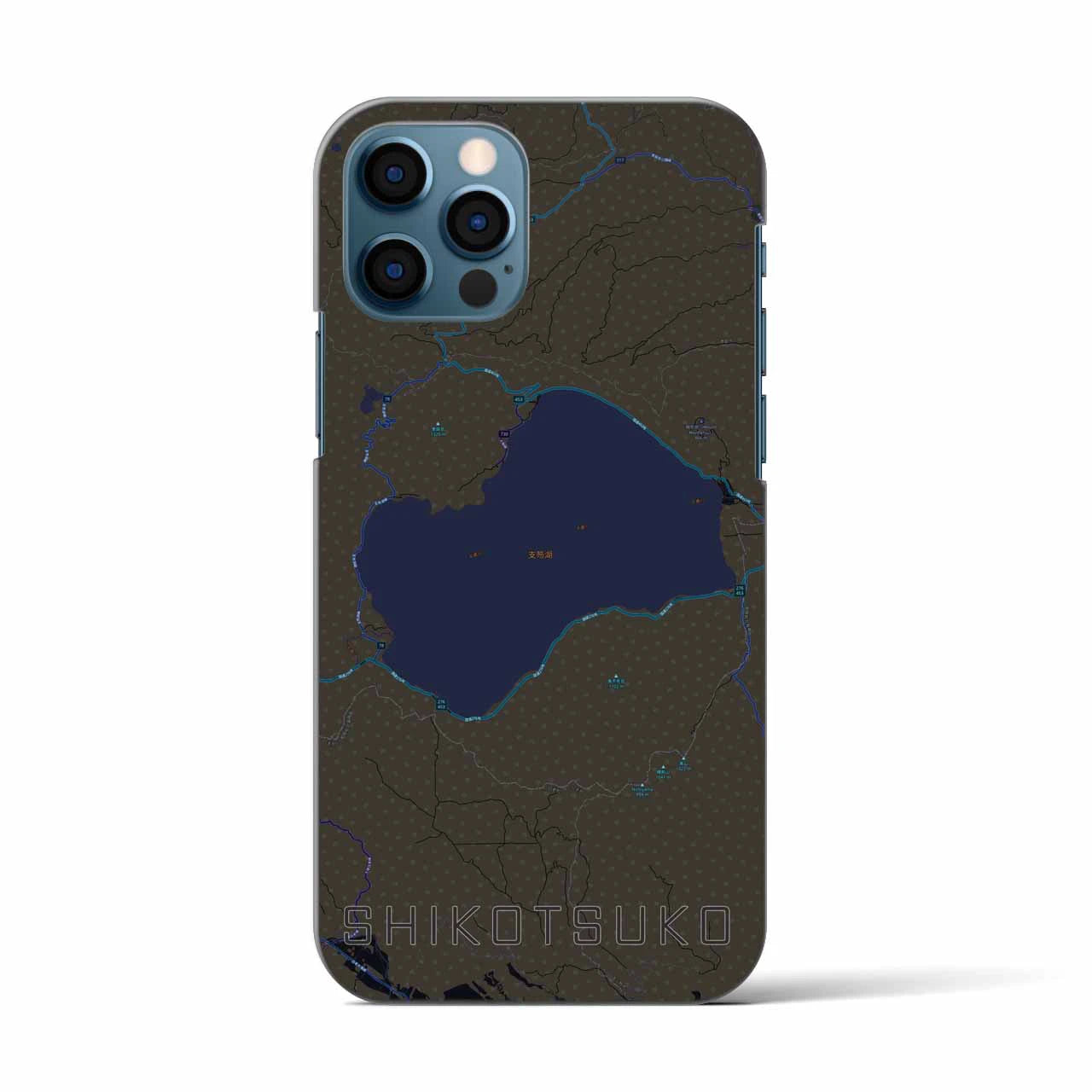 【支笏湖(北海道)】地図柄iPhoneケース(バックカバータイプ)