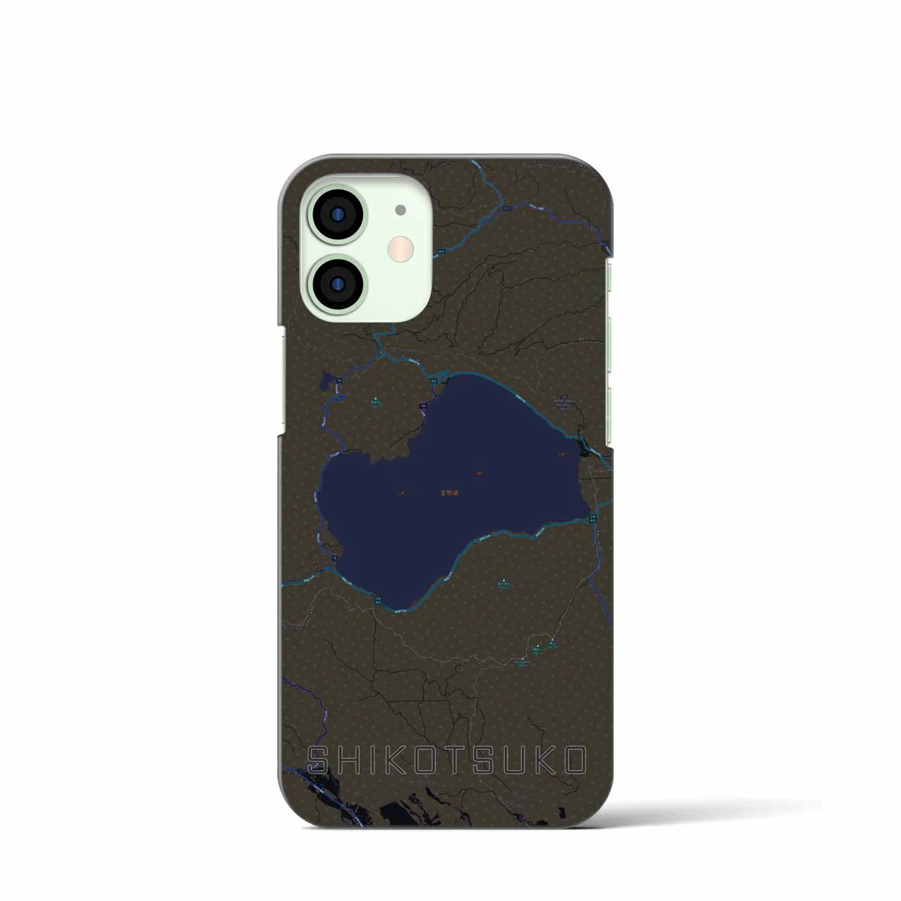 【支笏湖(北海道)】地図柄iPhoneケース(バックカバータイプ)
