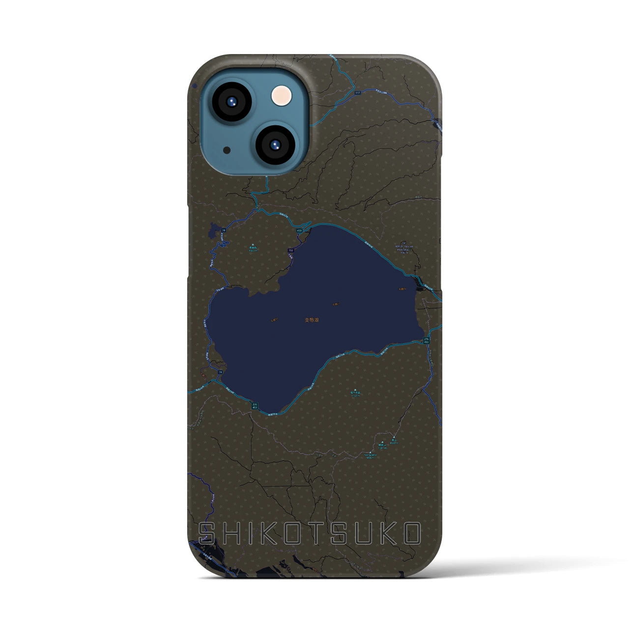 【支笏湖(北海道)】地図柄iPhoneケース(バックカバータイプ)