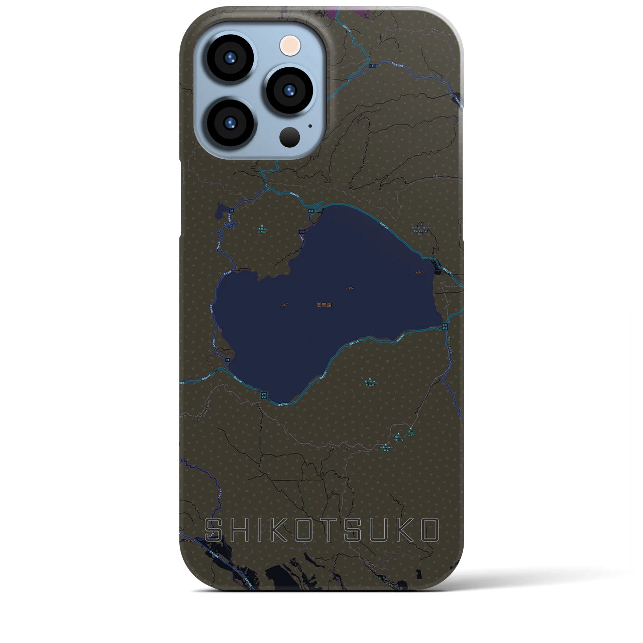 【支笏湖(北海道)】地図柄iPhoneケース(バックカバータイプ)