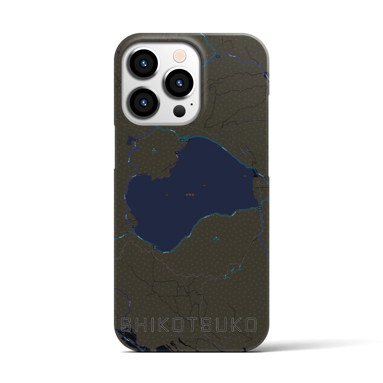 【支笏湖(北海道)】地図柄iPhoneケース(バックカバータイプ)