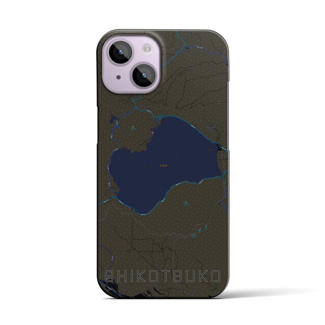 【支笏湖(北海道)】地図柄iPhoneケース(バックカバータイプ)