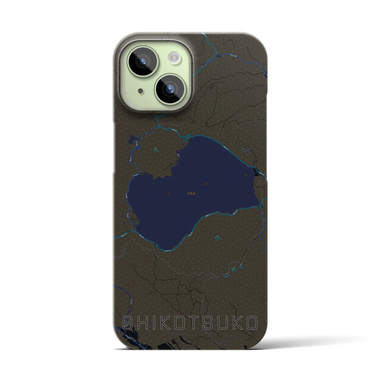 【支笏湖(北海道)】地図柄iPhoneケース(バックカバータイプ)