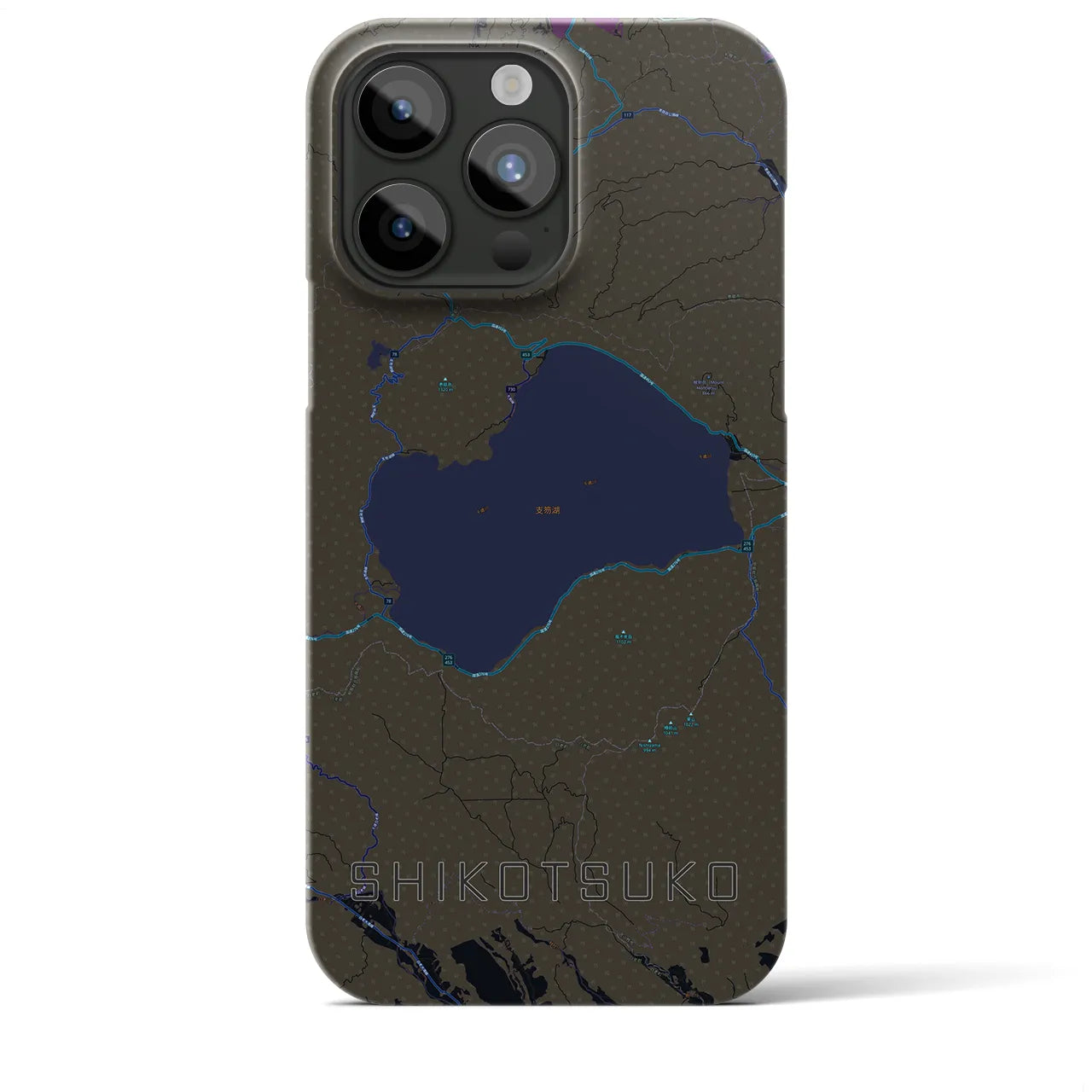 【支笏湖(北海道)】地図柄iPhoneケース(バックカバータイプ)