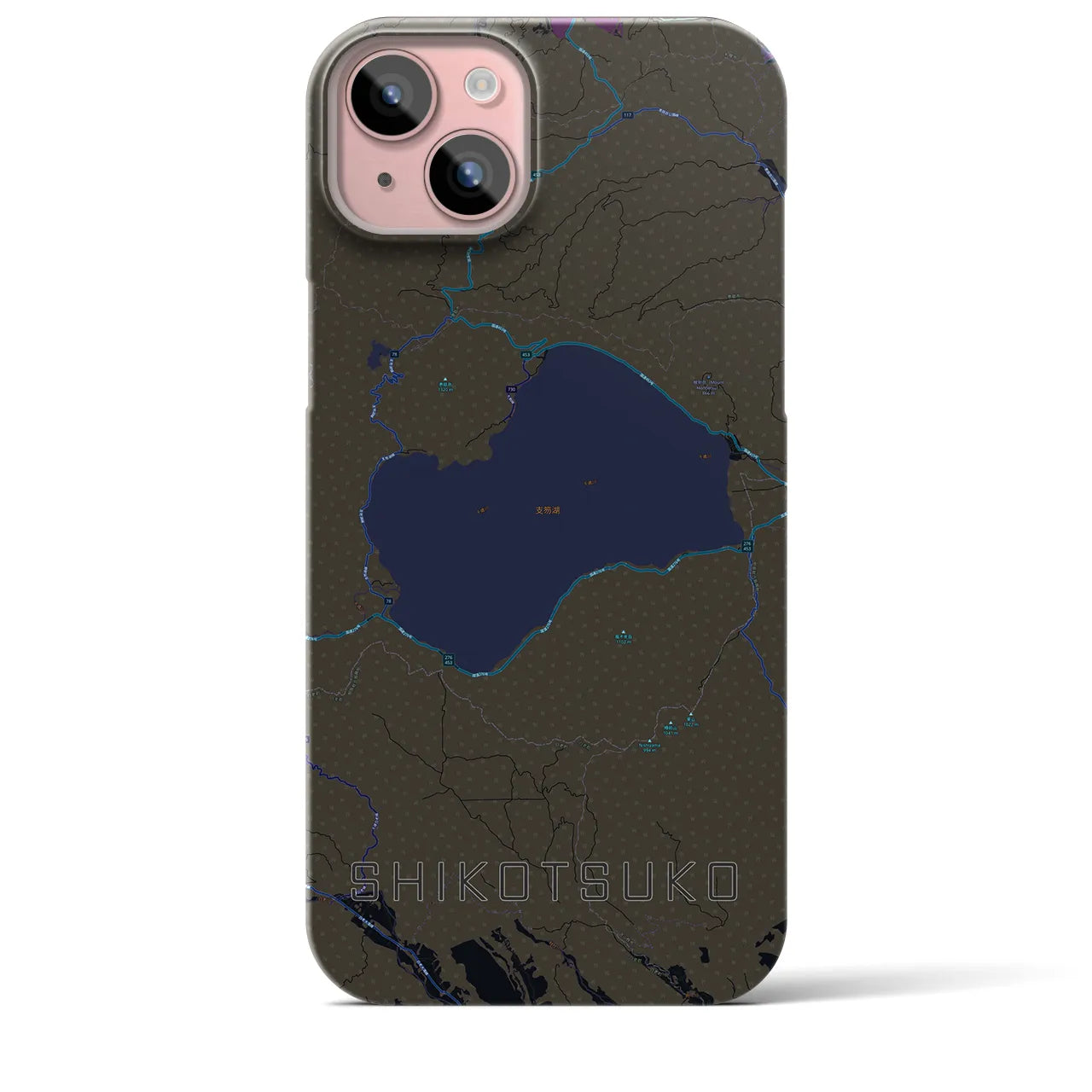 【支笏湖(北海道)】地図柄iPhoneケース(バックカバータイプ)