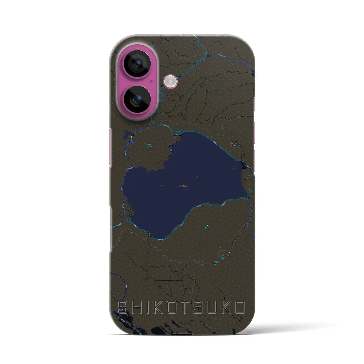 【支笏湖(北海道)】地図柄iPhoneケース(バックカバータイプ)