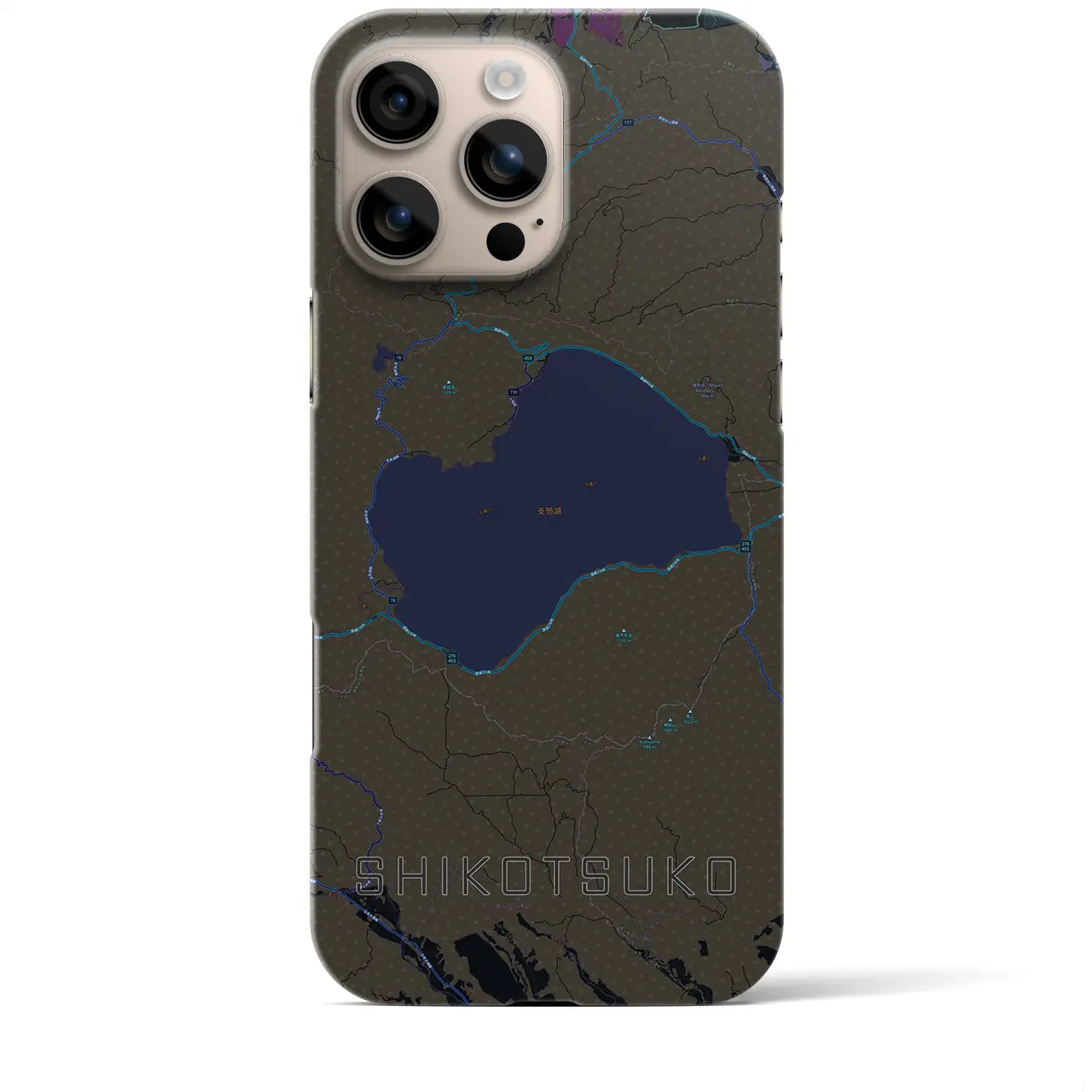 【支笏湖(北海道)】地図柄iPhoneケース(バックカバータイプ)