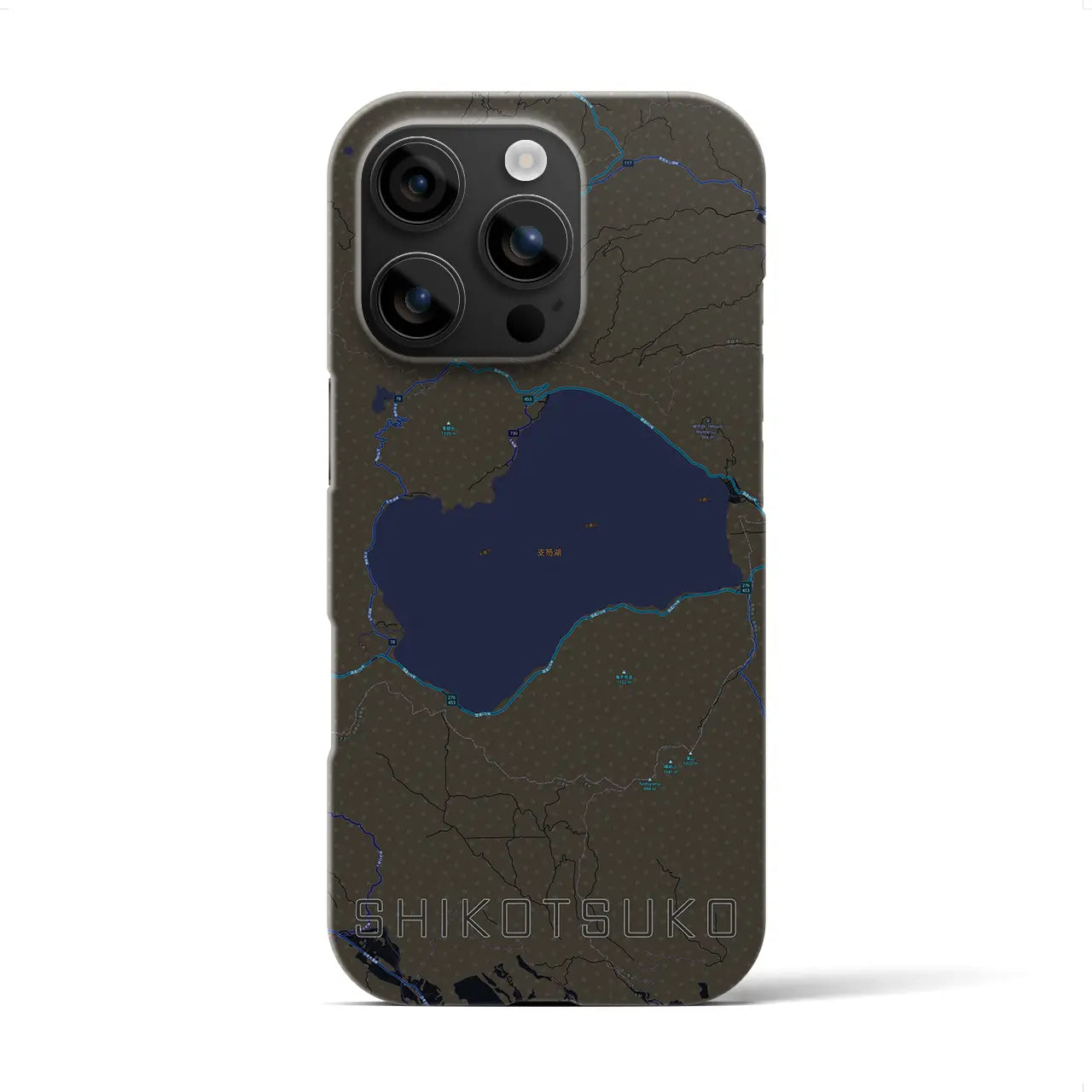 【支笏湖(北海道)】地図柄iPhoneケース(バックカバータイプ)