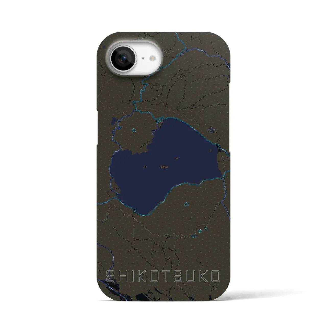 【支笏湖(北海道)】地図柄iPhoneケース(バックカバータイプ)