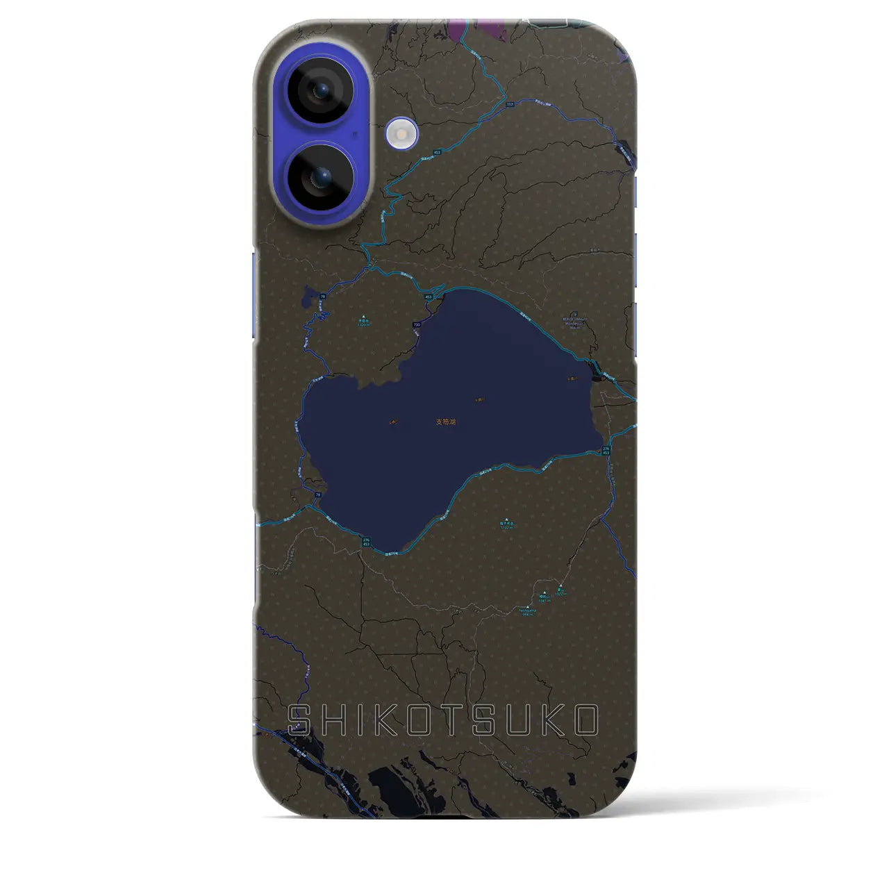 【支笏湖(北海道)】地図柄iPhoneケース(バックカバータイプ)