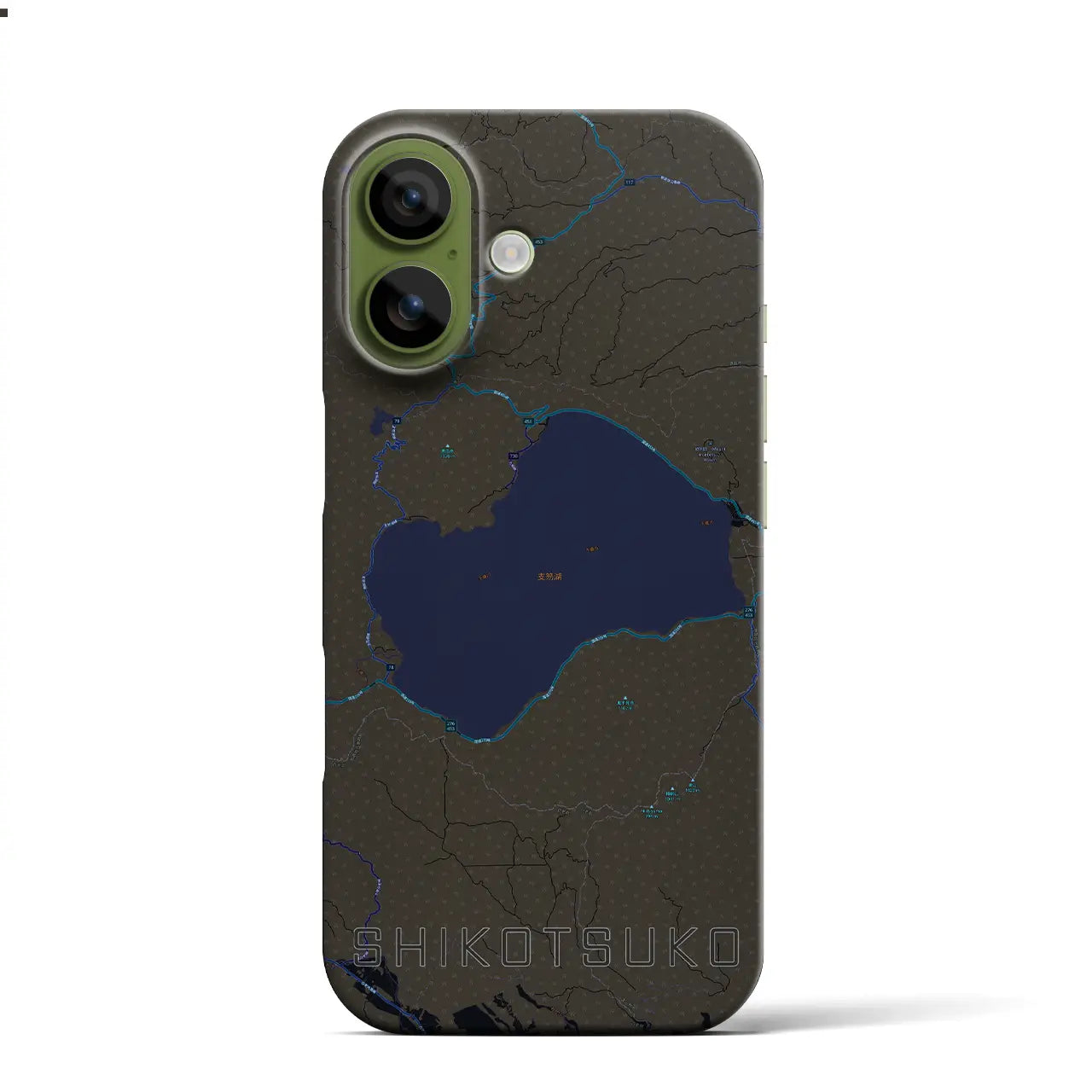 【支笏湖(北海道)】地図柄iPhoneケース(バックカバータイプ)