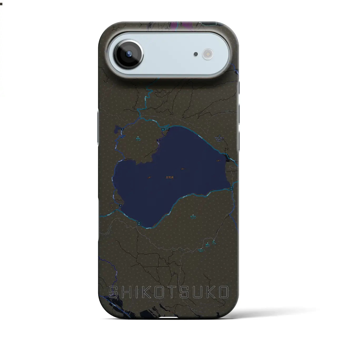 【支笏湖(北海道)】地図柄iPhoneケース(バックカバータイプ)