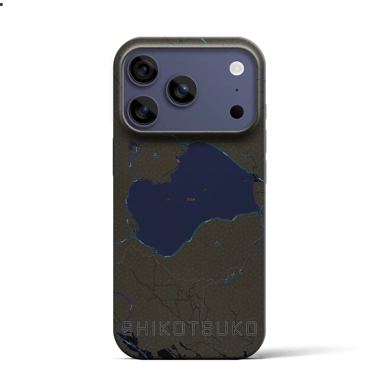 【支笏湖(北海道)】地図柄iPhoneケース(バックカバータイプ)