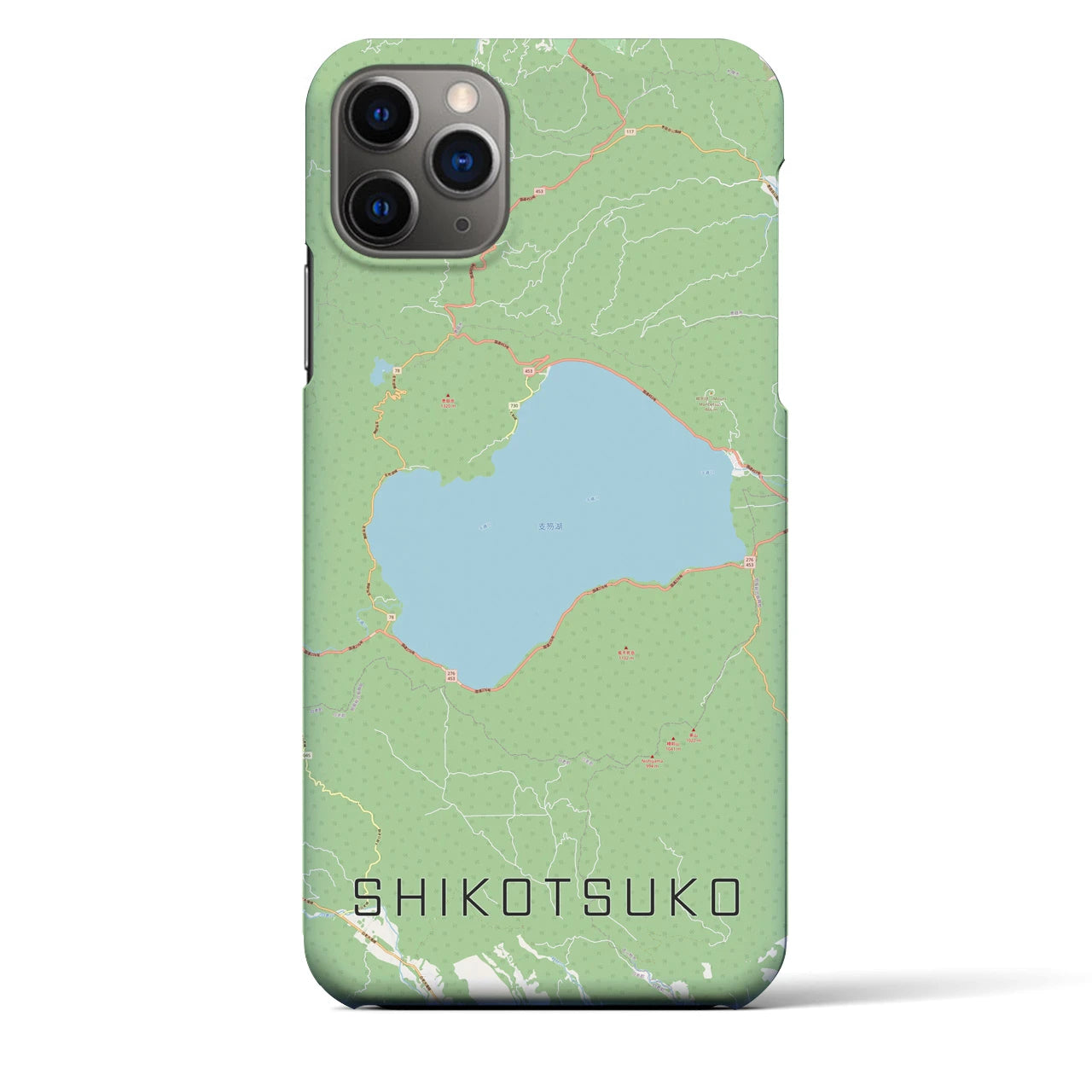 【支笏湖(北海道)】地図柄iPhoneケース(バックカバータイプ)