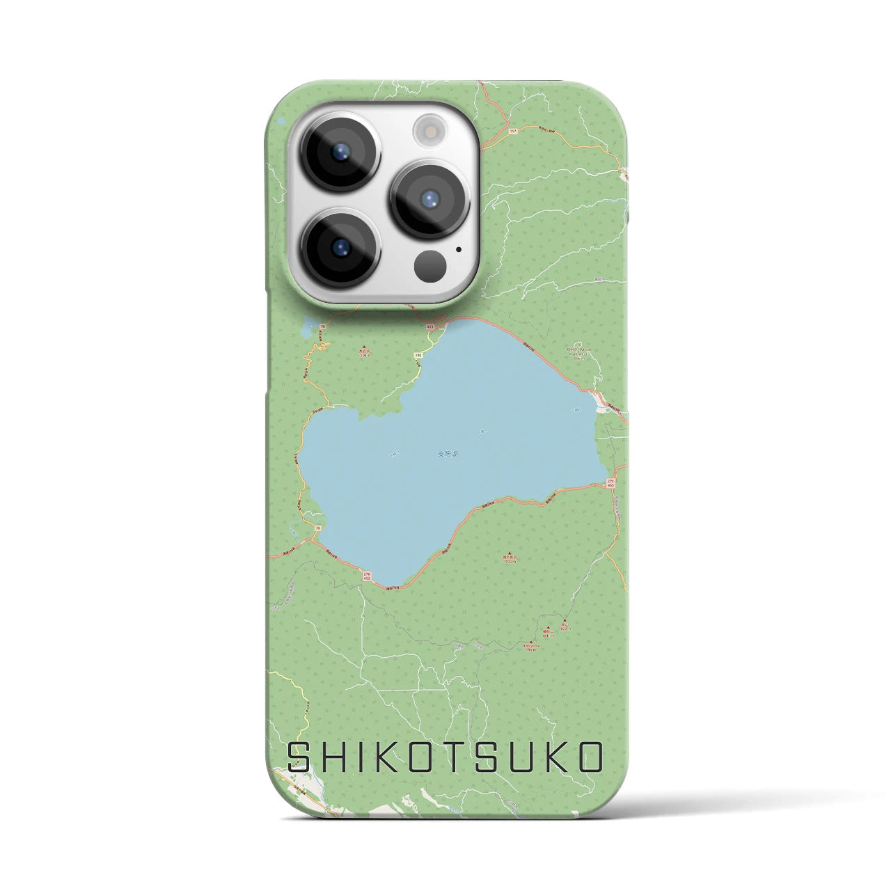 【支笏湖(北海道)】地図柄iPhoneケース(バックカバータイプ)