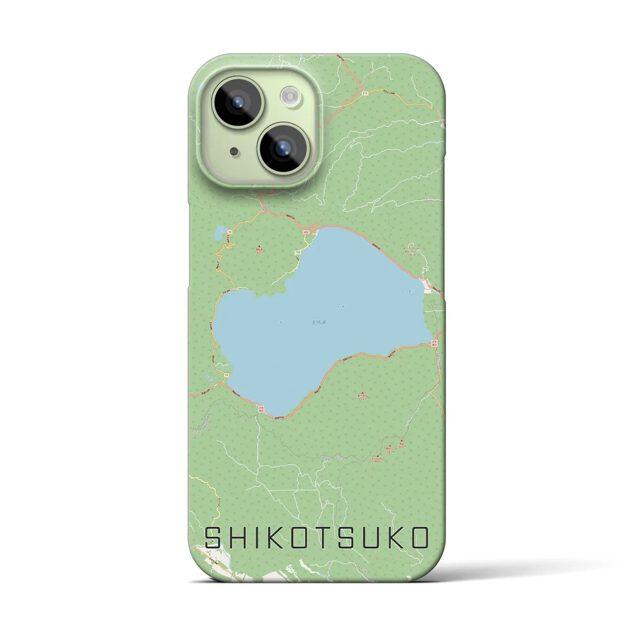 【支笏湖(北海道)】地図柄iPhoneケース(バックカバータイプ)