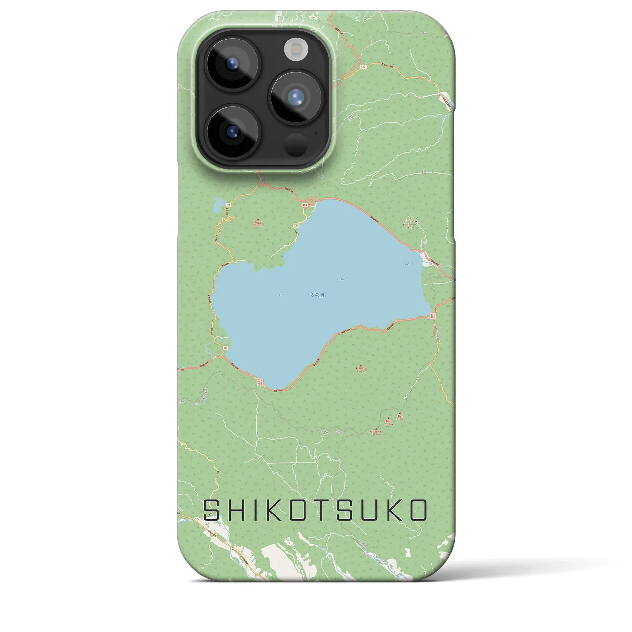 【支笏湖(北海道)】地図柄iPhoneケース(バックカバータイプ)
