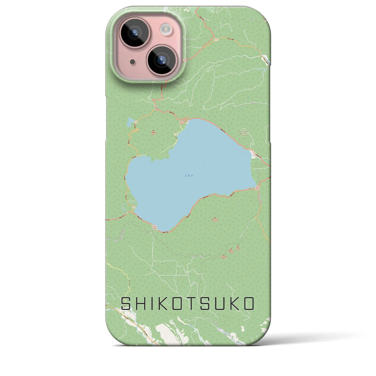【支笏湖(北海道)】地図柄iPhoneケース(バックカバータイプ)