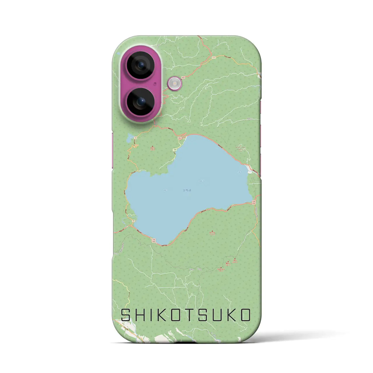 【支笏湖(北海道)】地図柄iPhoneケース(バックカバータイプ)