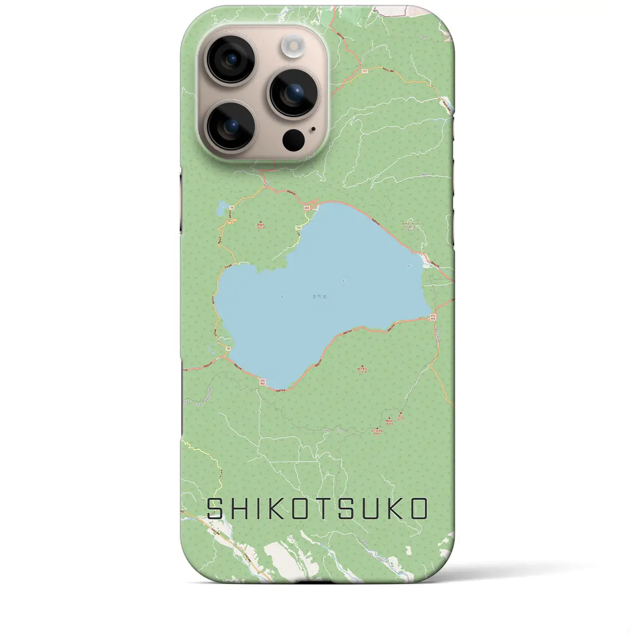 【支笏湖(北海道)】地図柄iPhoneケース(バックカバータイプ)