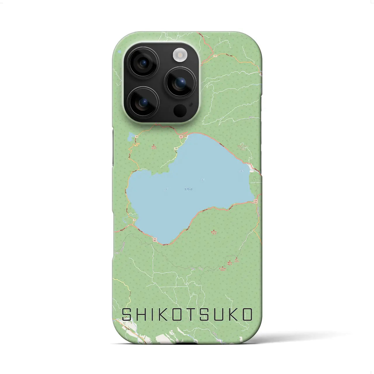 【支笏湖(北海道)】地図柄iPhoneケース(バックカバータイプ)