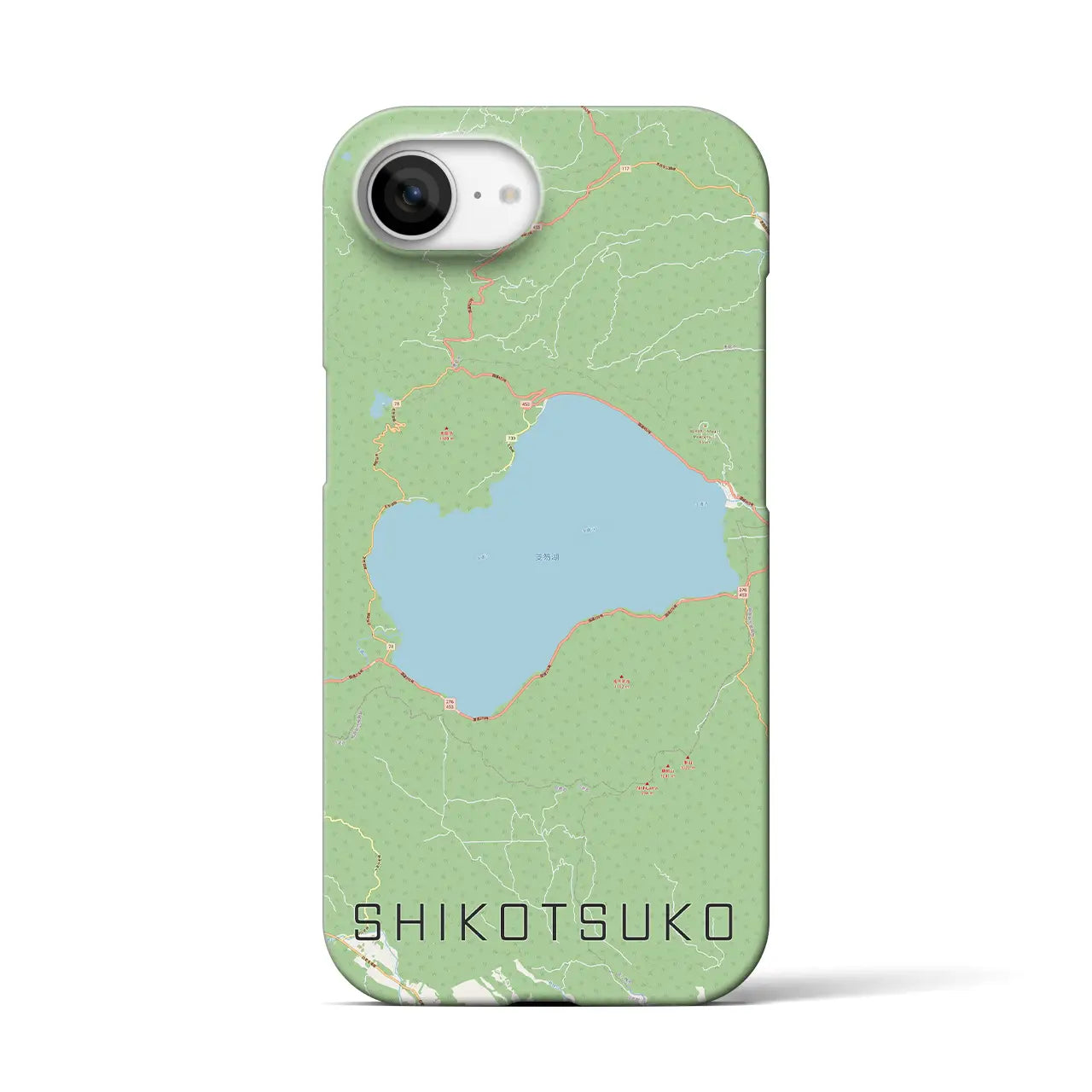 【支笏湖(北海道)】地図柄iPhoneケース(バックカバータイプ)