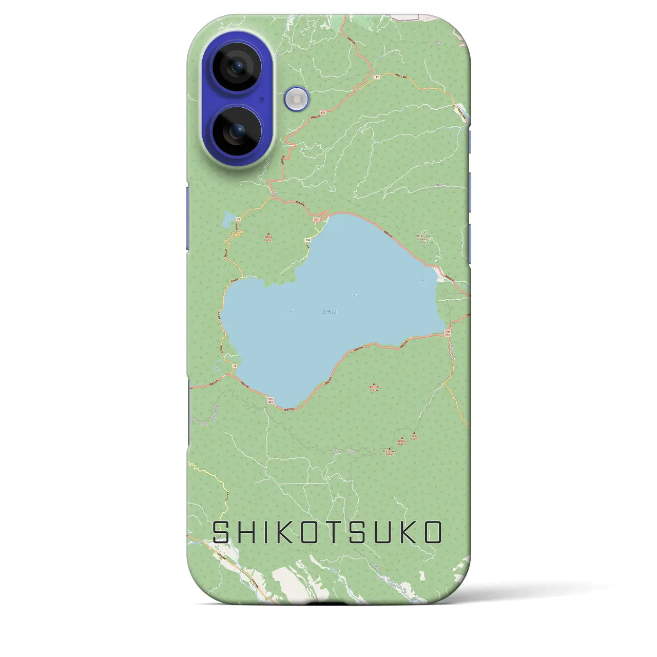 【支笏湖(北海道)】地図柄iPhoneケース(バックカバータイプ)