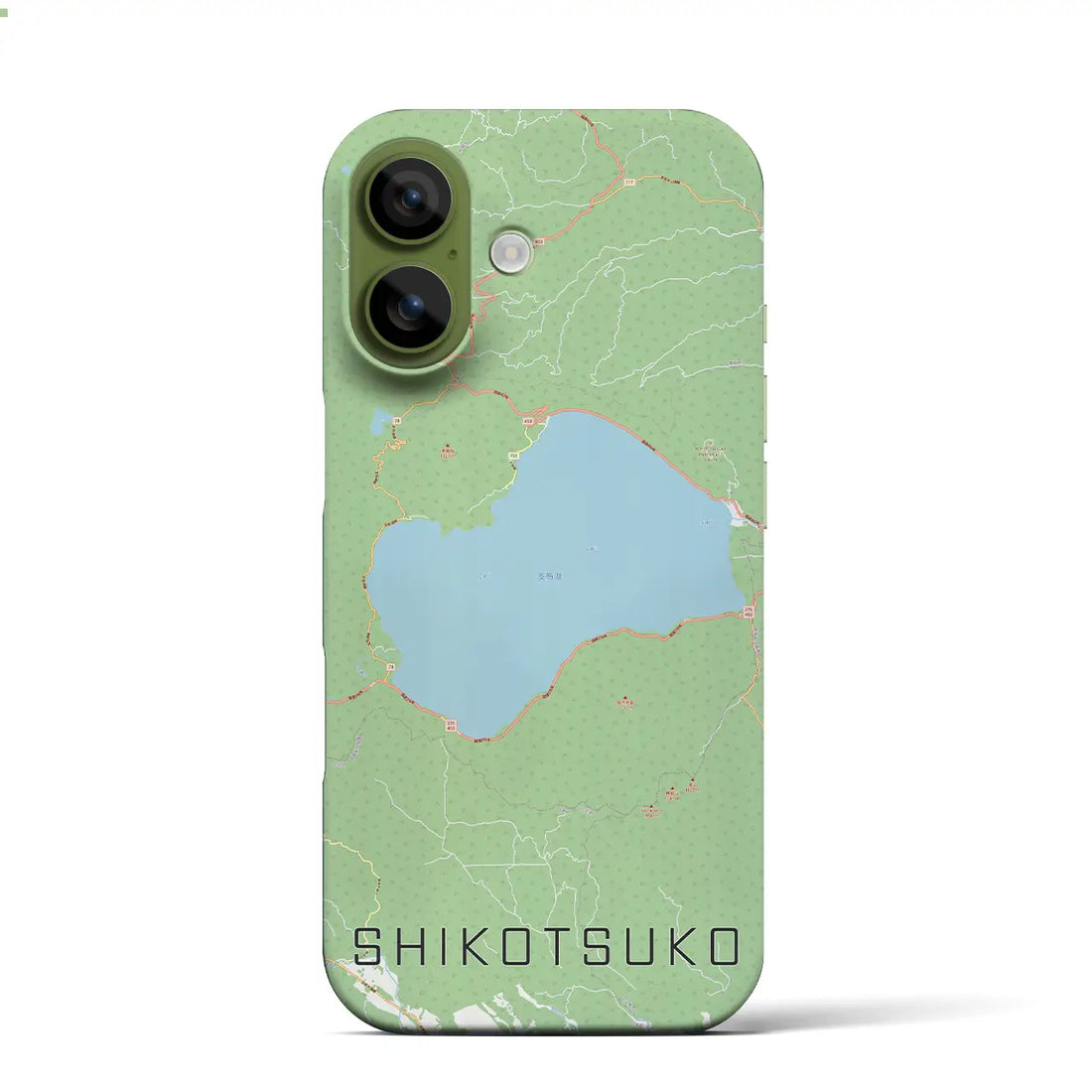 【支笏湖(北海道)】地図柄iPhoneケース(バックカバータイプ)ナチュラル・iPhone 17 Pro Max 用