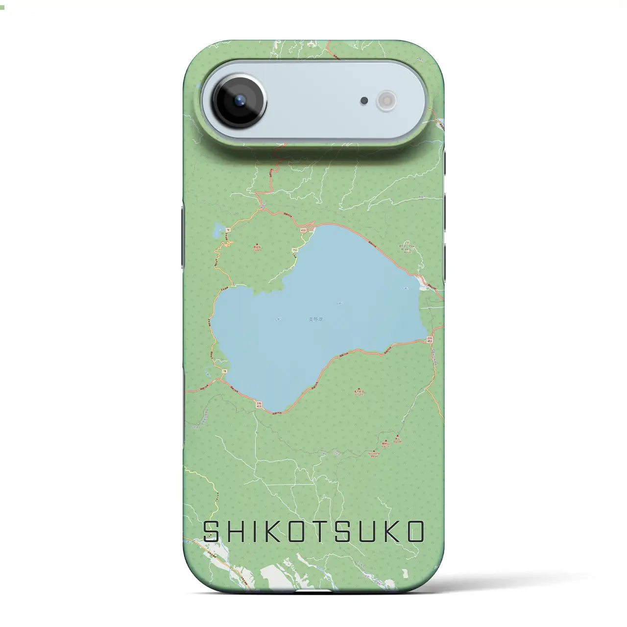 【支笏湖(北海道)】地図柄iPhoneケース(バックカバータイプ)