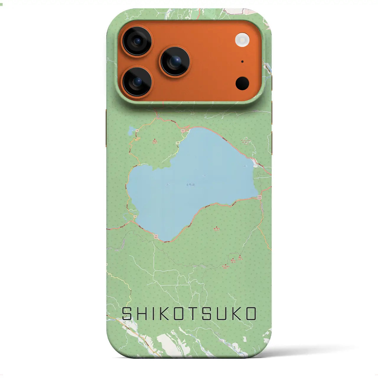 【支笏湖(北海道)】地図柄iPhoneケース(バックカバータイプ)
