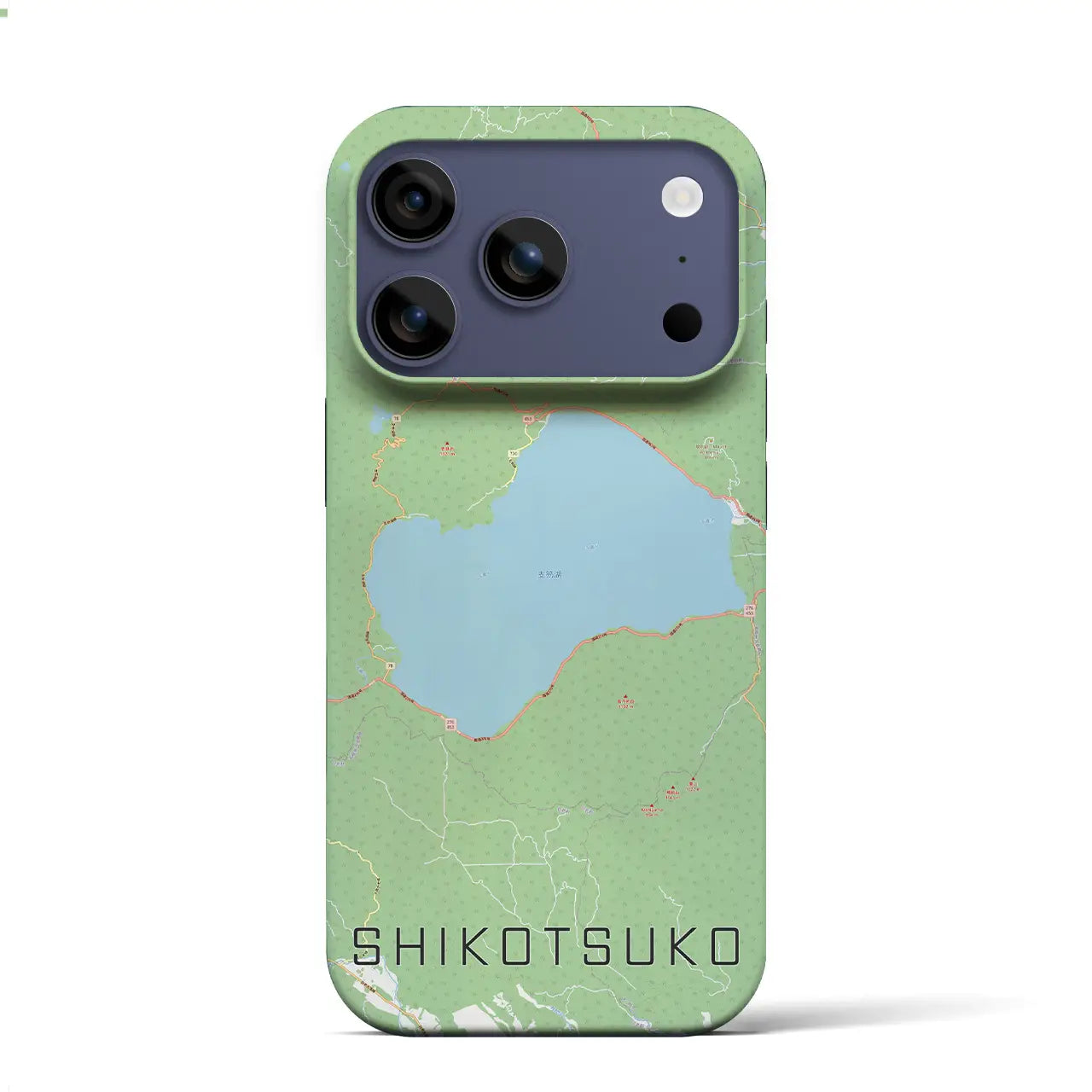 【支笏湖(北海道)】地図柄iPhoneケース(バックカバータイプ)