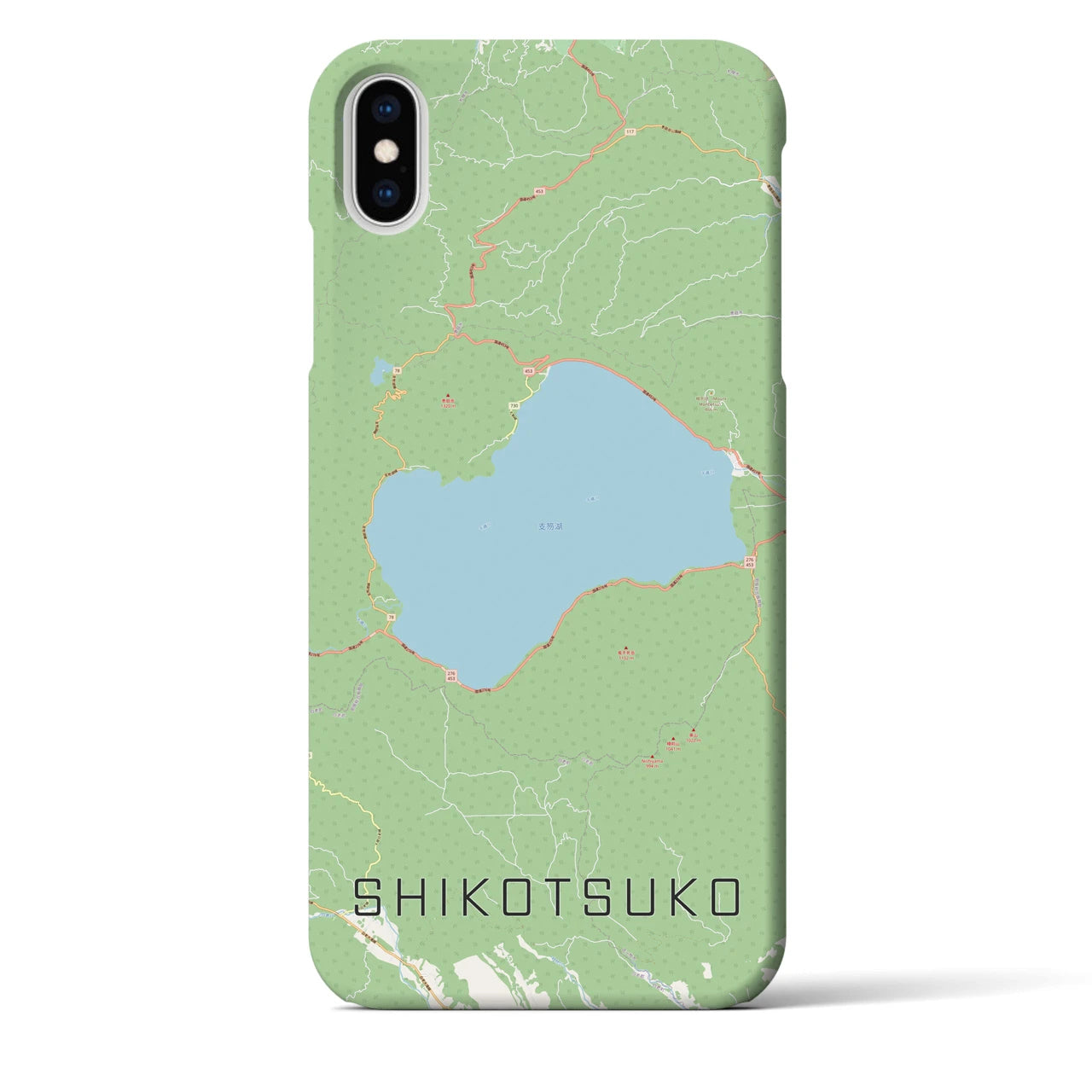【支笏湖(北海道)】地図柄iPhoneケース(バックカバータイプ)