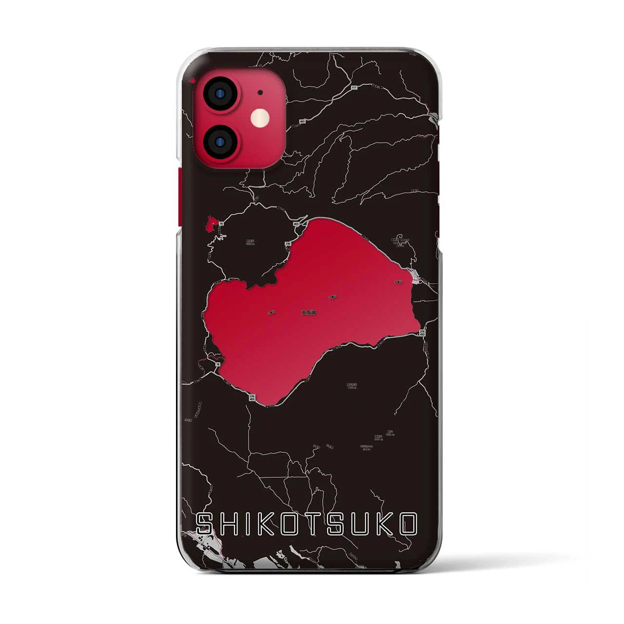 【支笏湖(北海道)】地図柄iPhoneケース(クリアタイプ)