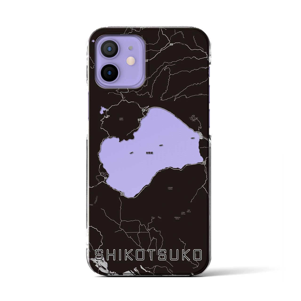 【支笏湖(北海道)】地図柄iPhoneケース(クリアタイプ)