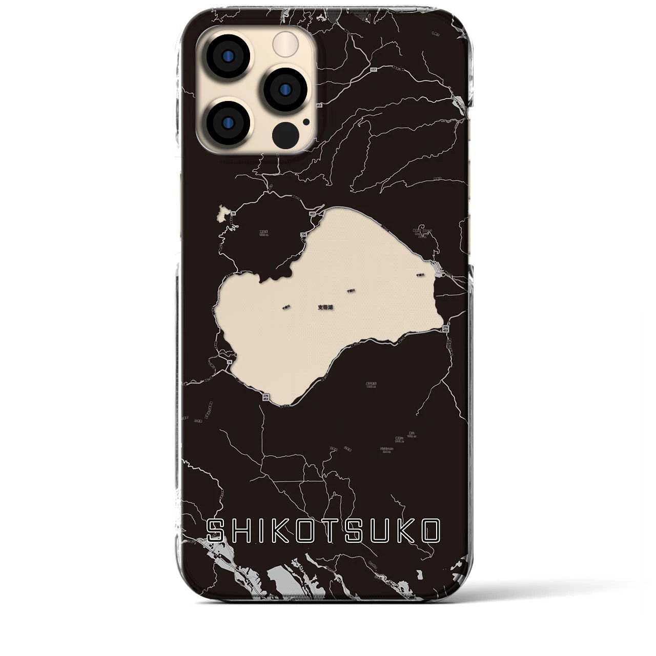 【支笏湖(北海道)】地図柄iPhoneケース(クリアタイプ)