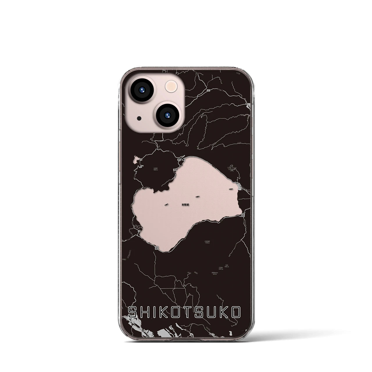 【支笏湖(北海道)】地図柄iPhoneケース(クリアタイプ)