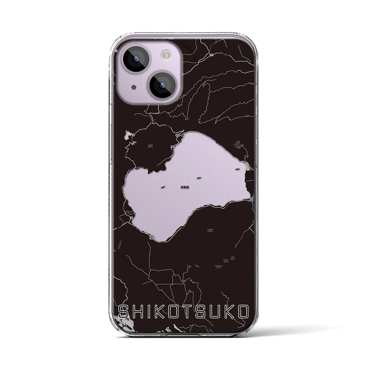 【支笏湖(北海道)】地図柄iPhoneケース(クリアタイプ)