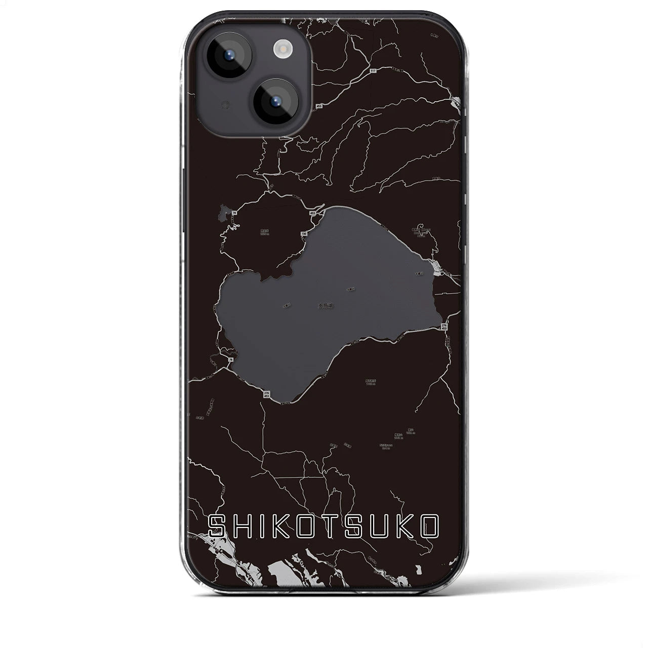 【支笏湖(北海道)】地図柄iPhoneケース(クリアタイプ)