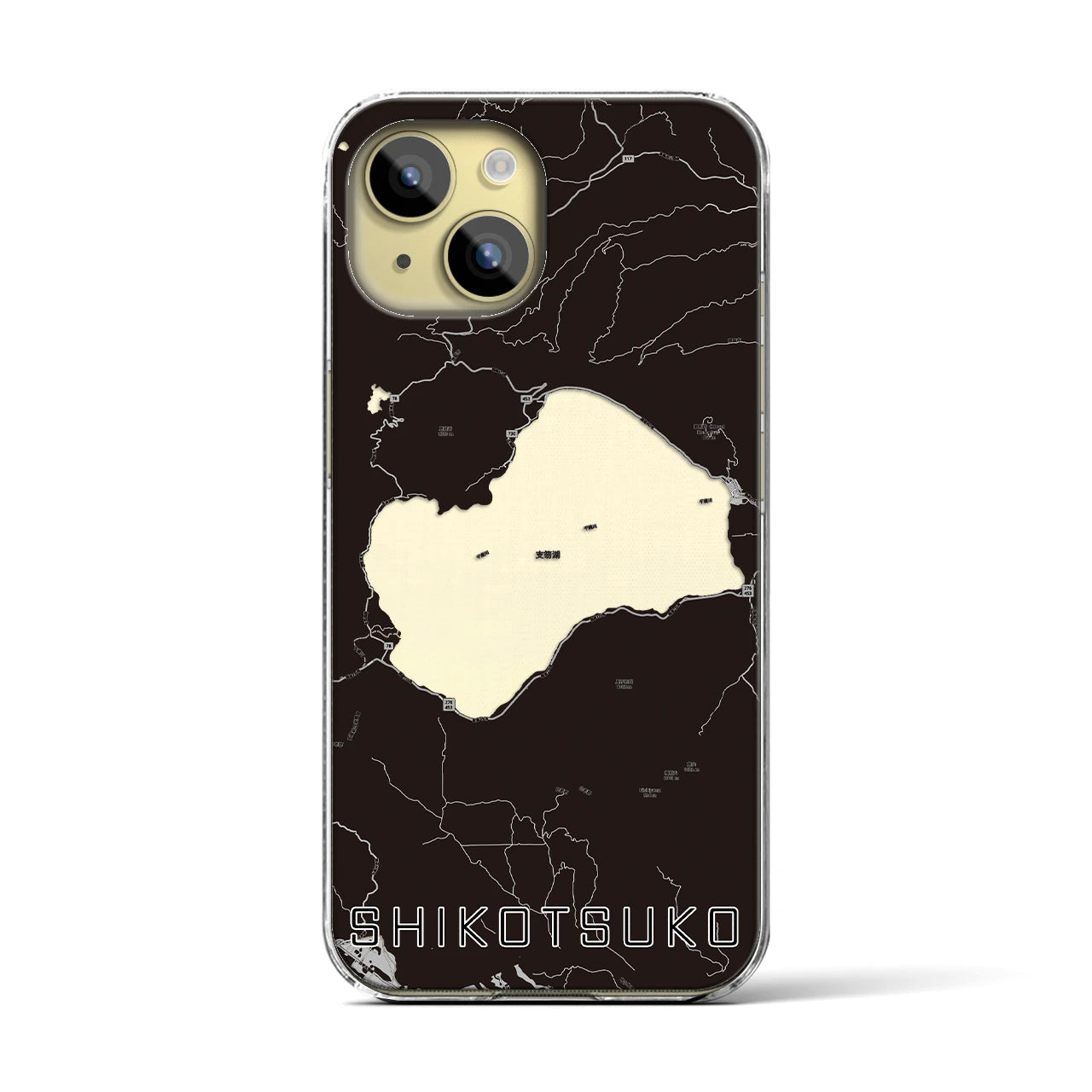 【支笏湖(北海道)】地図柄iPhoneケース(クリアタイプ)