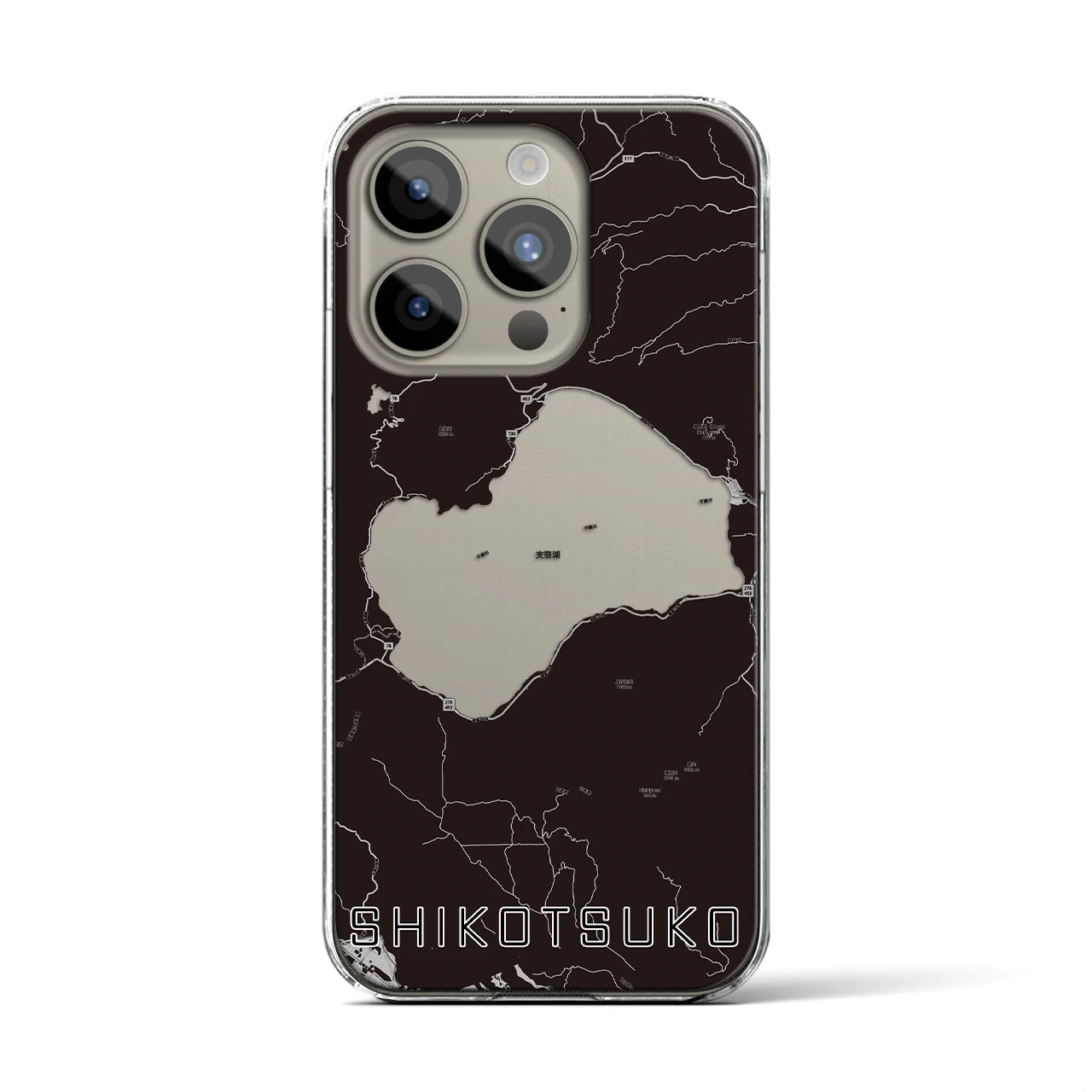 【支笏湖(北海道)】地図柄iPhoneケース(クリアタイプ)