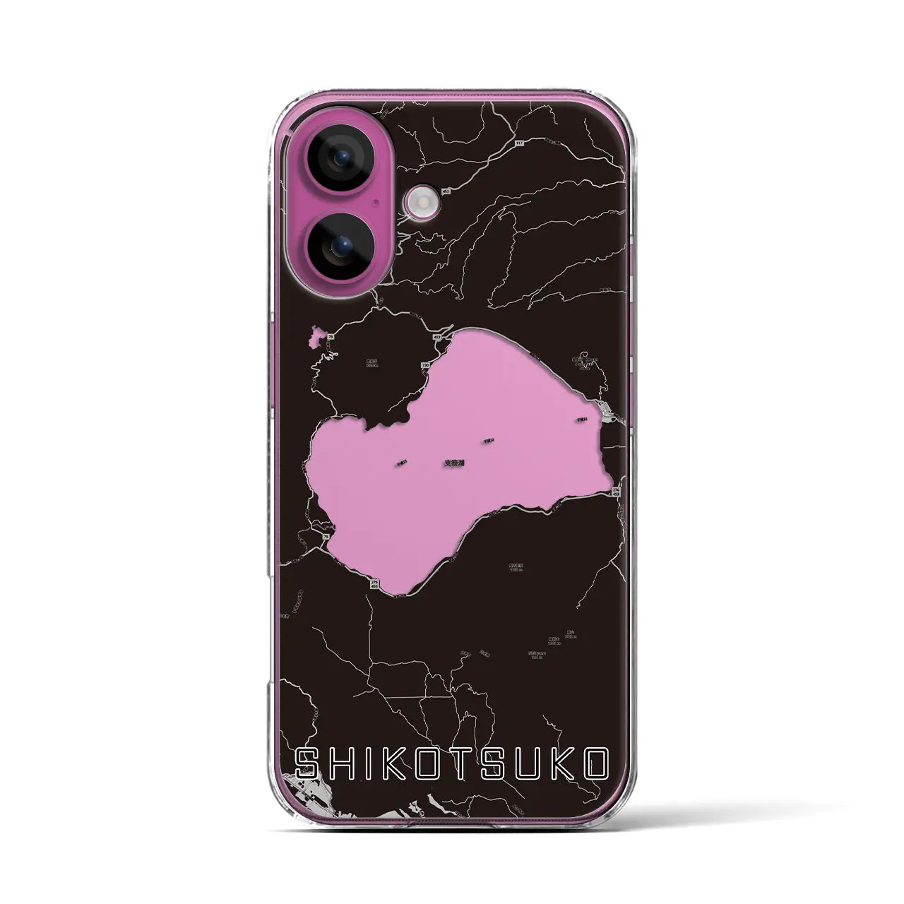 【支笏湖(北海道)】地図柄iPhoneケース(クリアタイプ)