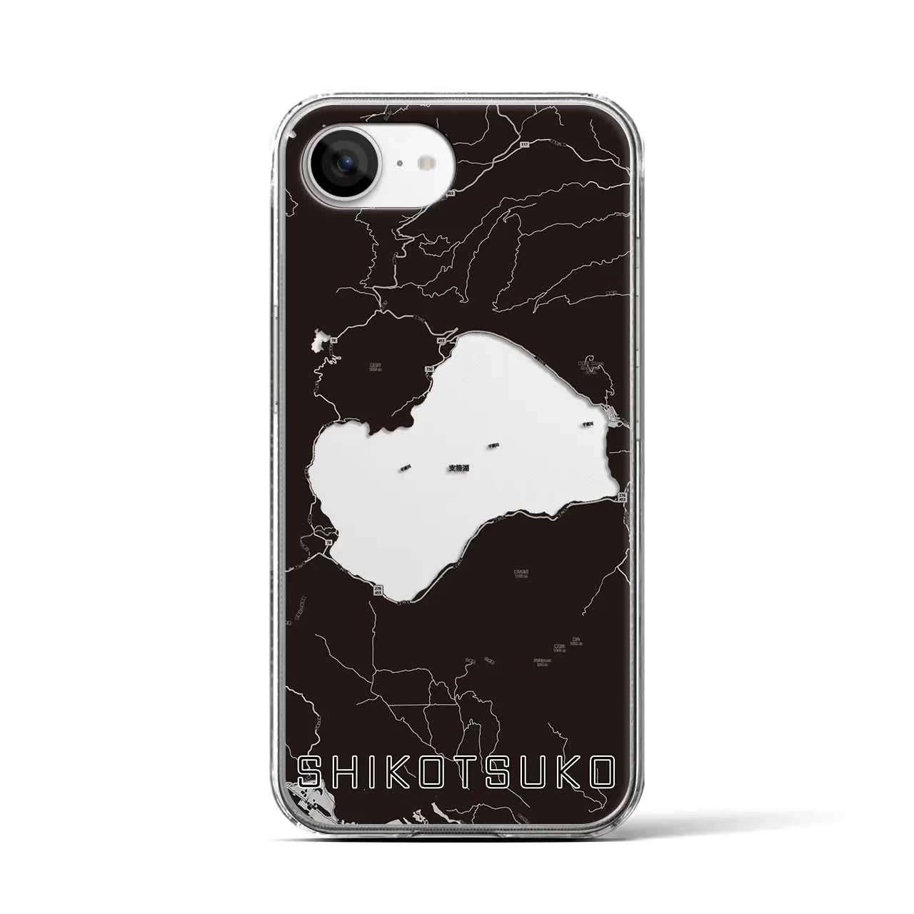 【支笏湖(北海道)】地図柄iPhoneケース(クリアタイプ)