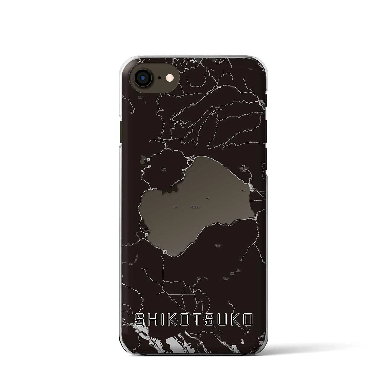 【支笏湖(北海道)】地図柄iPhoneケース(クリアタイプ)