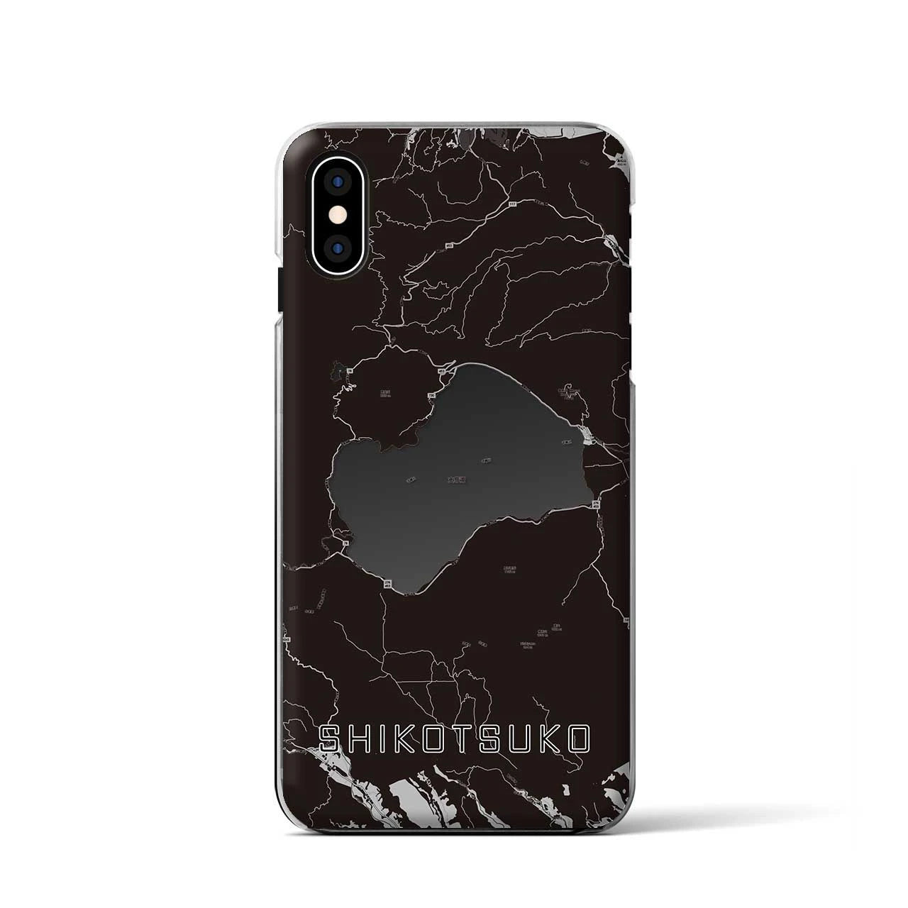 【支笏湖(北海道)】地図柄iPhoneケース(クリアタイプ)